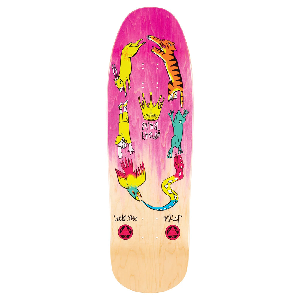 Welcome Skateboard Deck Miller Animal Kingdom on Gaia Pink/Natural 9.6" x 31.75"