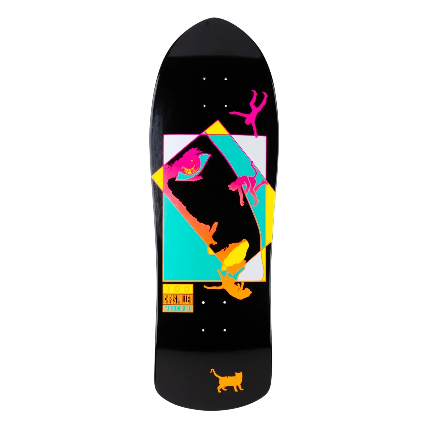 Welcome Skateboard Deck Miller Faces on Crossbone Black Dip 10" x 30"