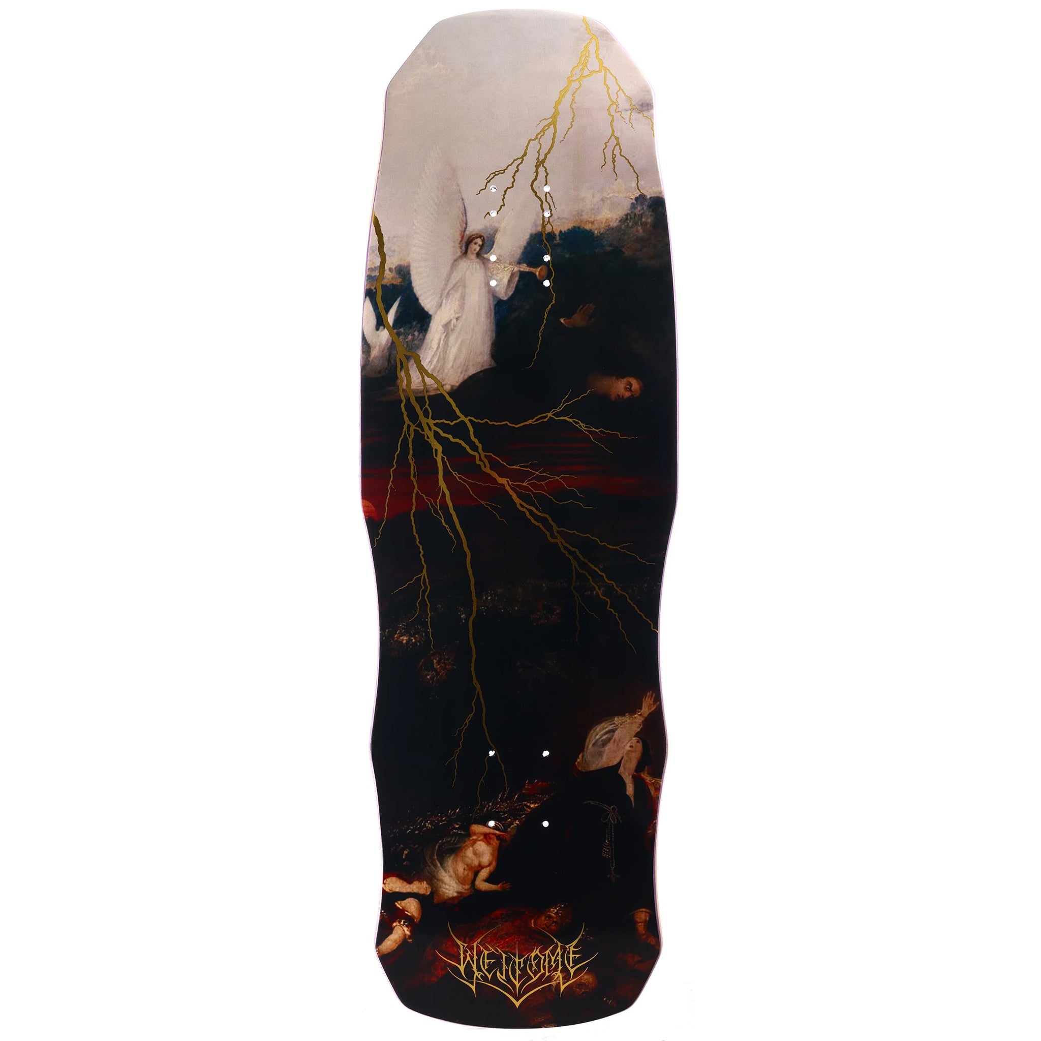 Welcome Skateboard Deck Rapture on Dark Lord Gold Foil 9.75" x 31.75"