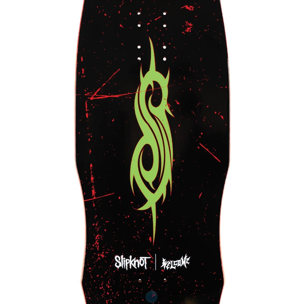 Welcome X Slipknot Skateboard Deck Spit it Out on Dark Lord Black/Red Stain 9.85"