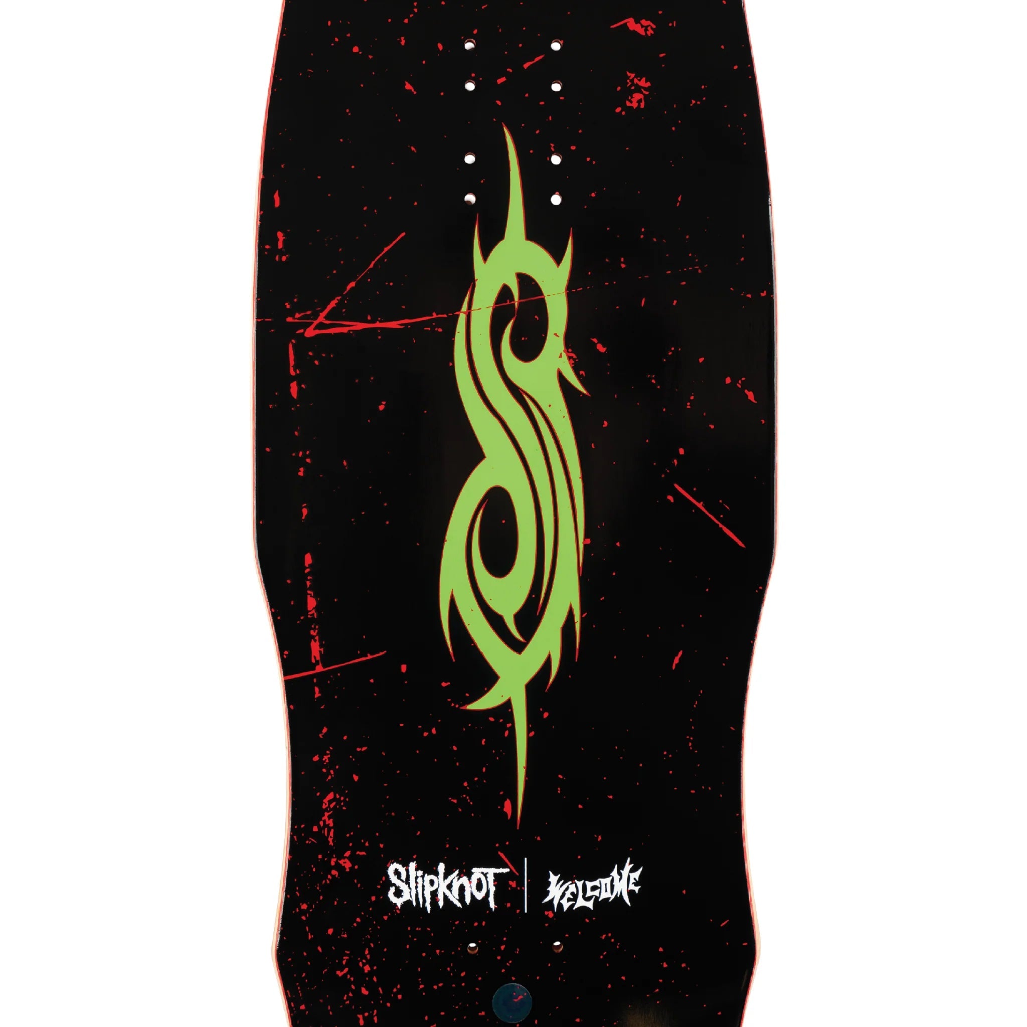 Welcome X Slipknot Skateboard Deck Spit it Out on Dark Lord Black/Red Stain 9.85"