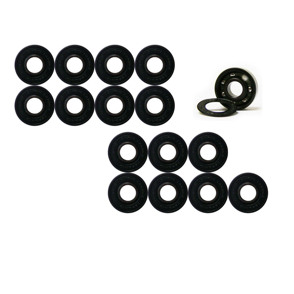 Labeda Whips Roller Hockey Wheels - Teal X-Soft 72mm - 8-Pack with Evo Spacers and Hybrid Ceramic Bearings