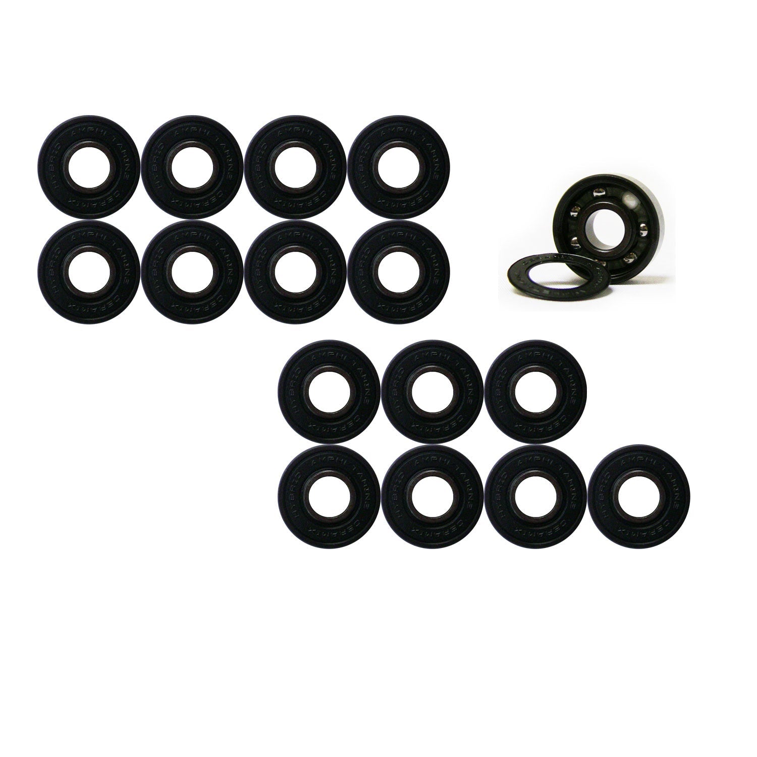 Labeda Whips Roller Hockey Wheels - Teal X-Soft 72mm - 8-Pack with Evo Spacers and Hybrid Ceramic Bearings