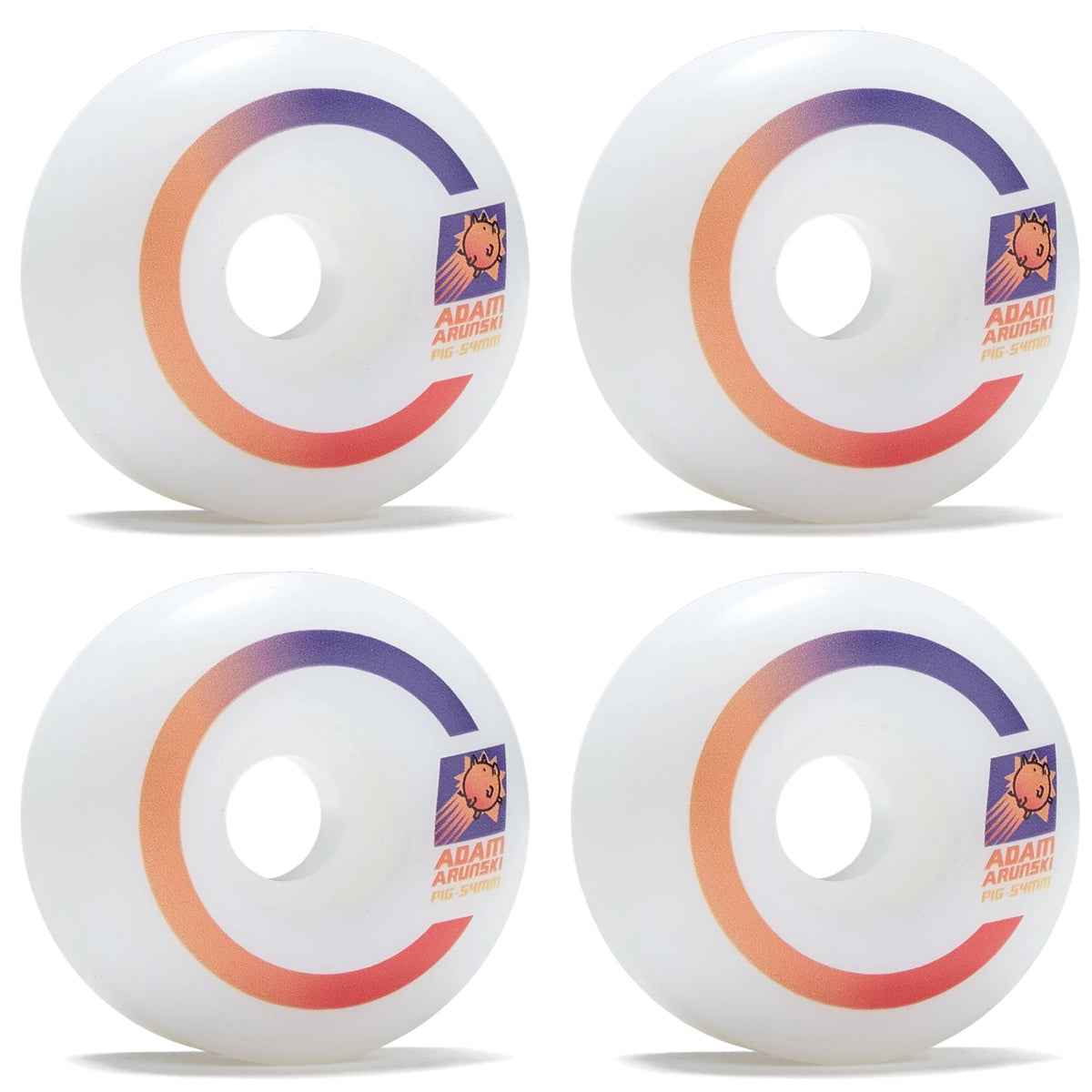 Pig Skateboard Wheels 54mm Adam Arunski Classic 99A White