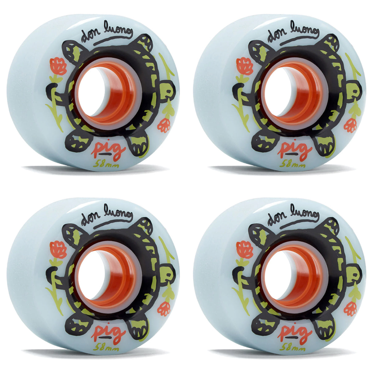 Pig Skateboard Wheels 58mm Don Luong Filmer RT's 92A Blue