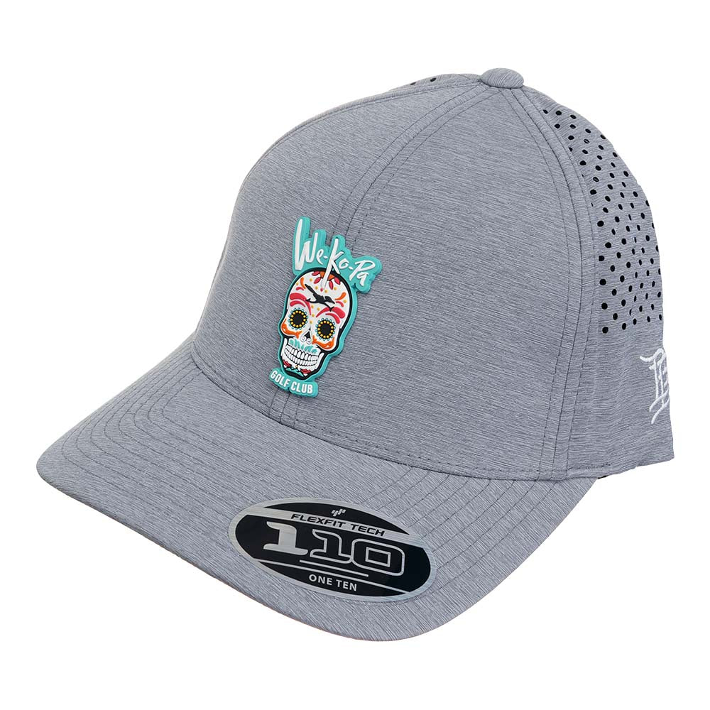 We-Ko-Pa Sugar Skull Performance Hat – White, Gray & Black