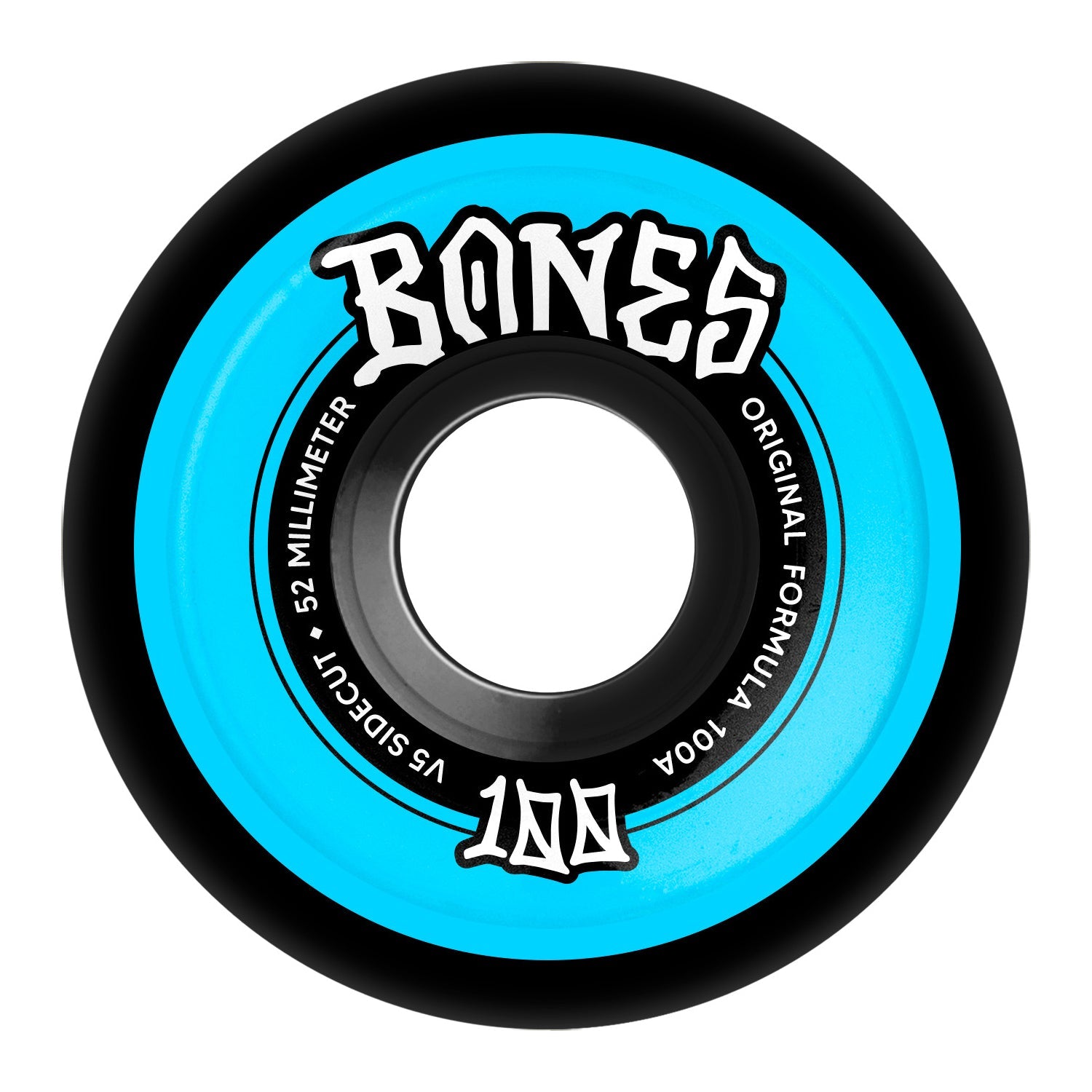 Bones Skateboard Wheels 52mm Original V5 Sidecut 100A Black