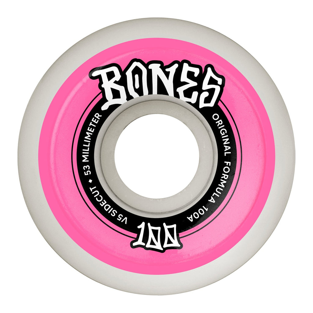 Bones Skateboard Wheels 53mm Original V5 Sidecut 100A White