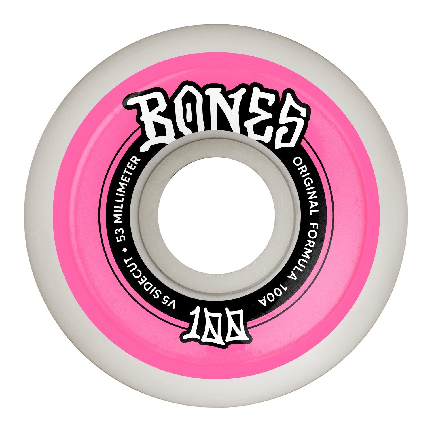 Bones Skateboard Wheels 53mm Original V5 Sidecut 100A White