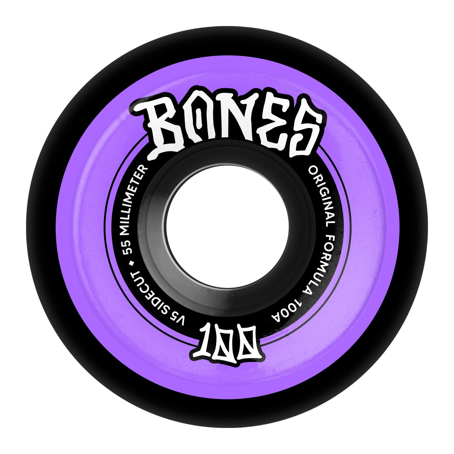 Bones Skateboard Wheels 55mm Original V5 Sidecut 100A Black