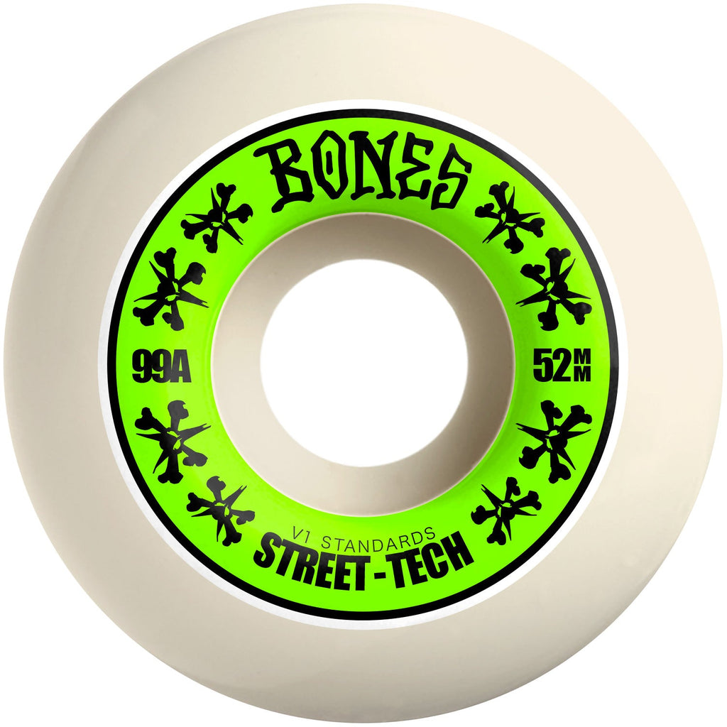 Bones Skateboard Wheels 52mm STF V1 Standard 99A White