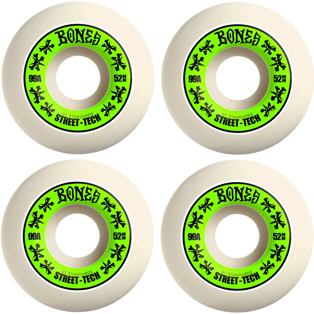 Bones Skateboard Wheels 52mm STF V1 Standard 99A White