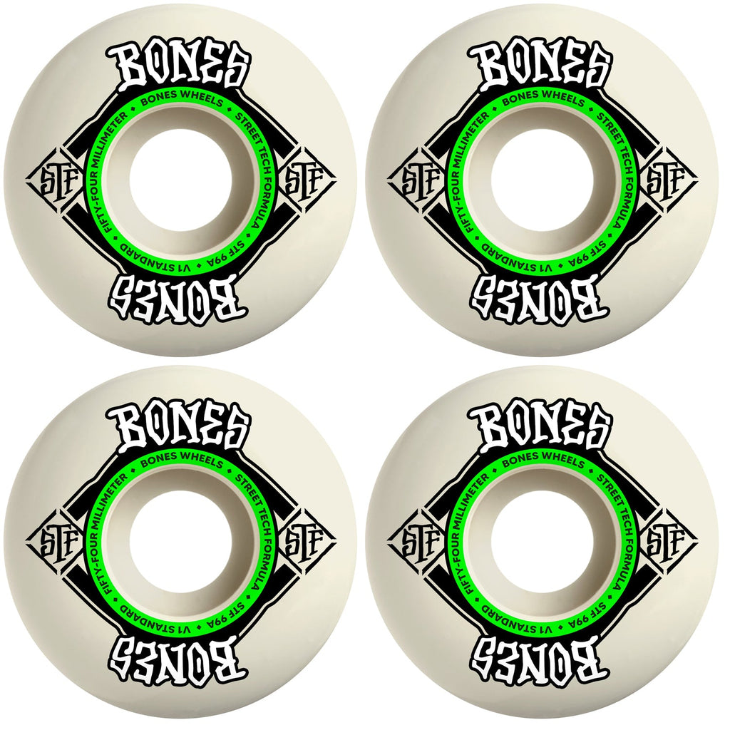 Bones Skateboard Wheels 54mm STF V1 Standard 99A White