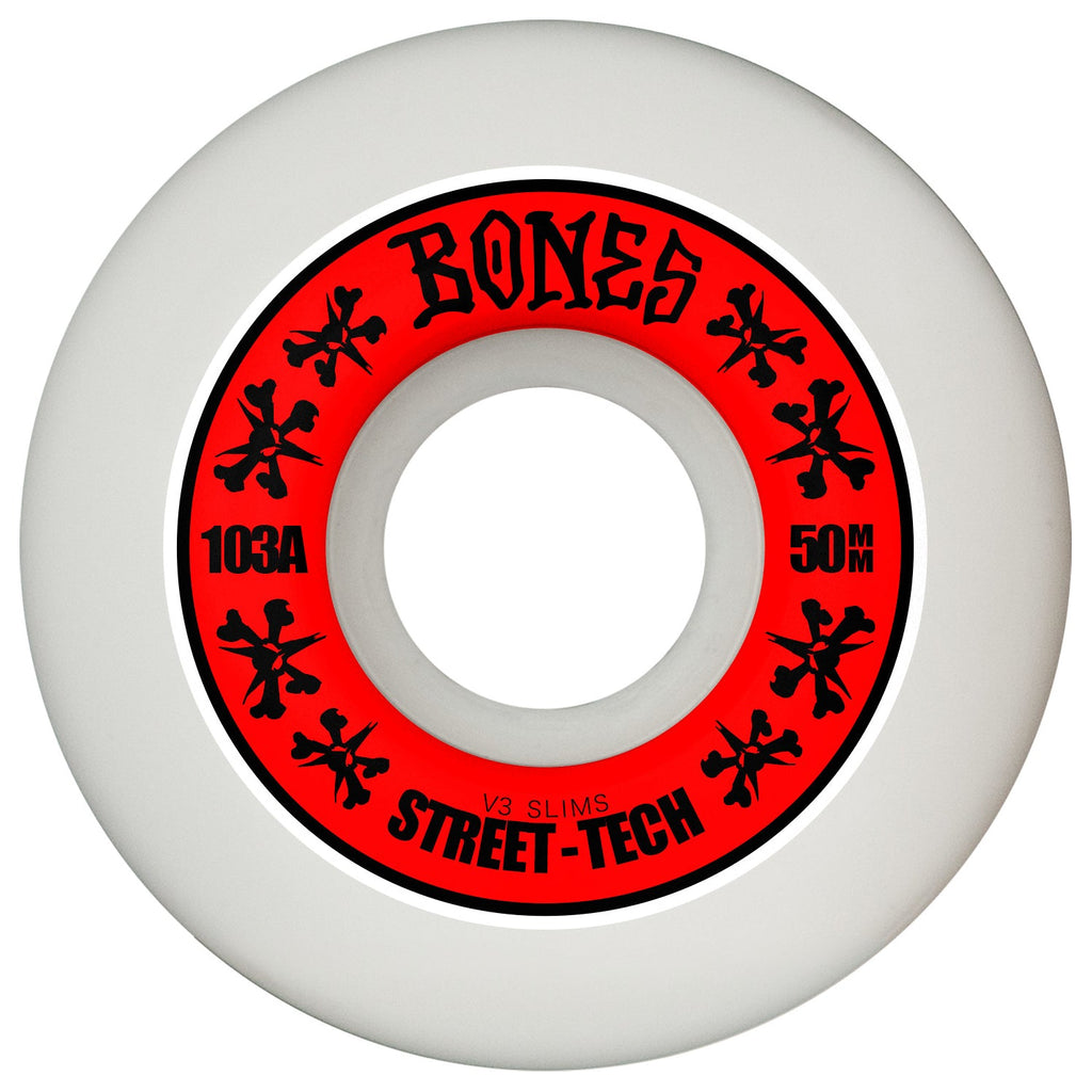 Bones Skateboard Wheels 50mm STF V3 Slims 103A White