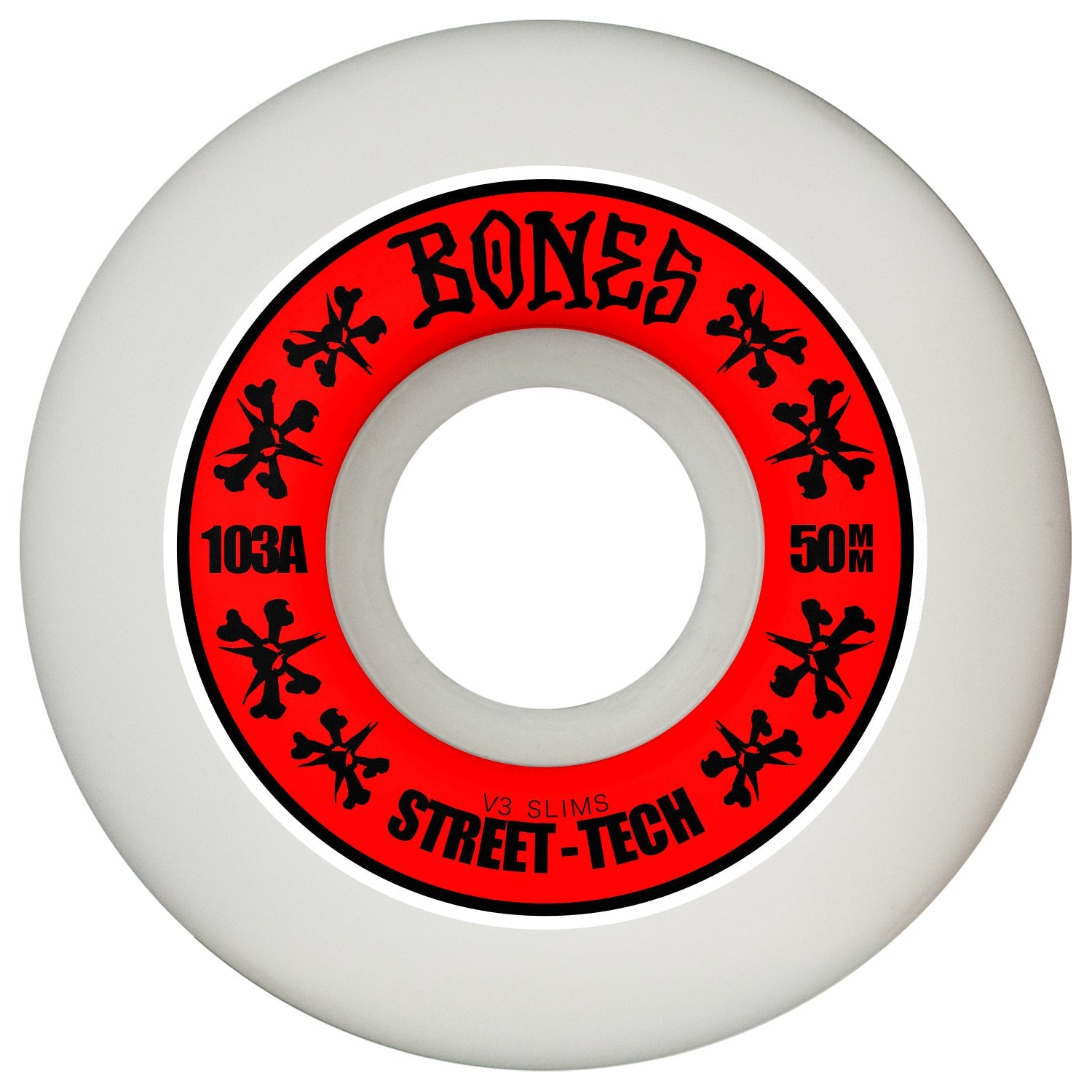 Bones Skateboard Wheels 50mm STF V3 Slims 103A White