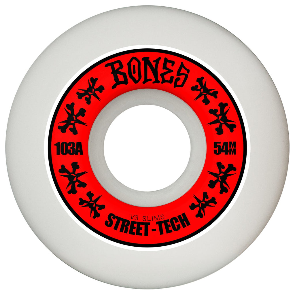 Bones Skateboard Wheels 54mm STF V3 Slims 103A White