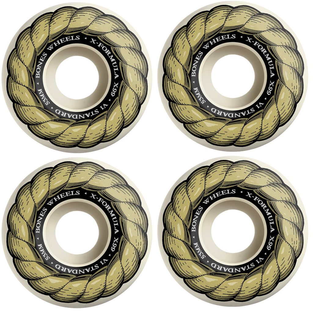 Bones Skateboard Wheels 53mm X-Formula Standard V1 99A White