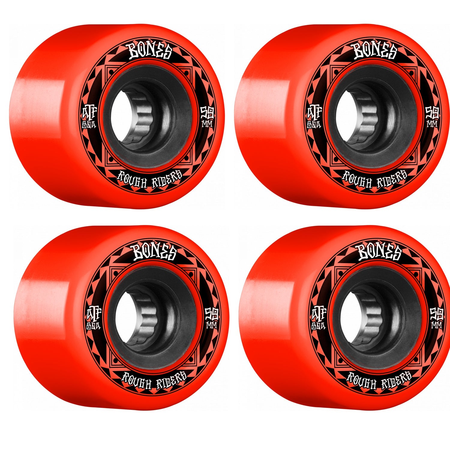 Bones Wheels 59mm Rough Riders Runners Red 80A ATF