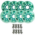 Labeda Whips Roller Hockey Wheels - Teal X-Soft Youth HiLo Set 68mm/72mm - 8-Pack with Evo Spacers