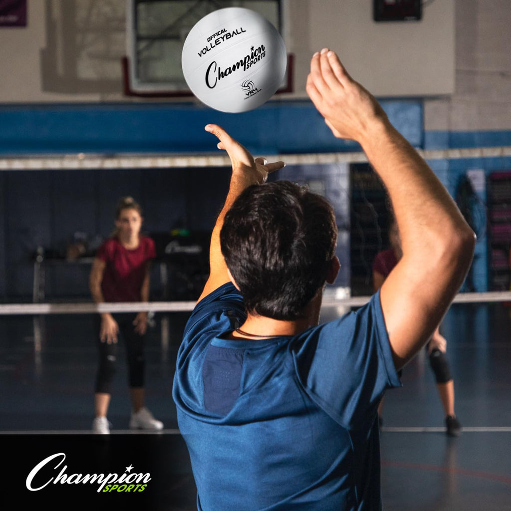 Champion Sports RubberVolleyballs – Durable OfficialSize Balls for Game & PracticeUse, Indoor/Outdoor Play