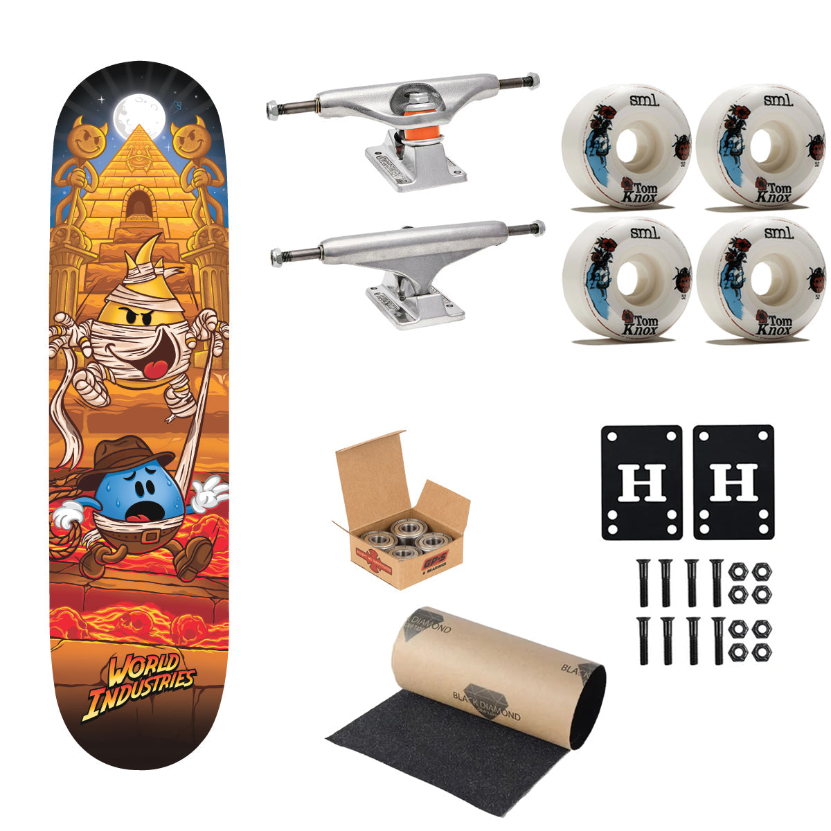 World Industries Skateboard Temple of Doom 8.75" Independent, Sml Upgrade