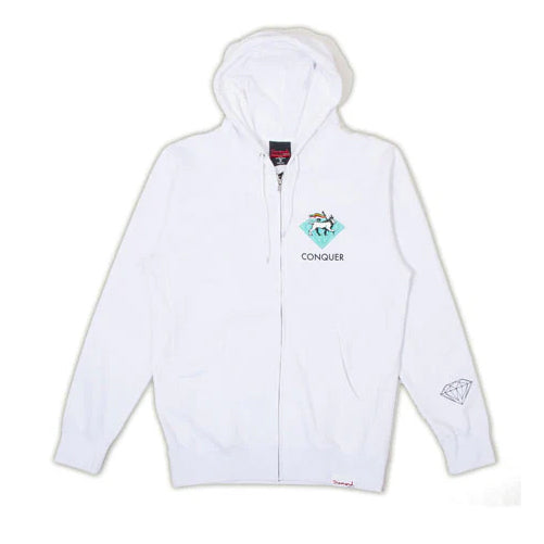 Diamond Supply Co. Hoody Conquer Zip White