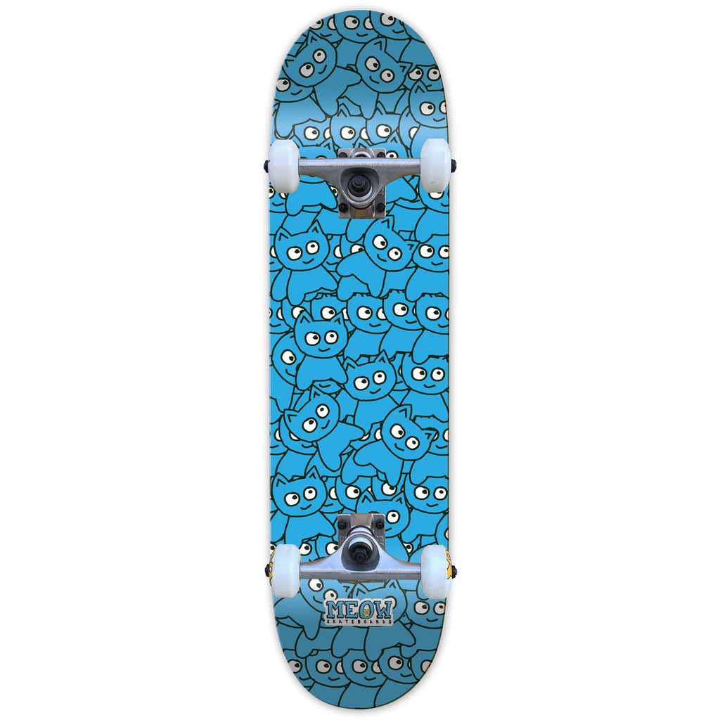 Meow Skateboard Complete Sticker Pile Cyan 8.25" x 32.25"