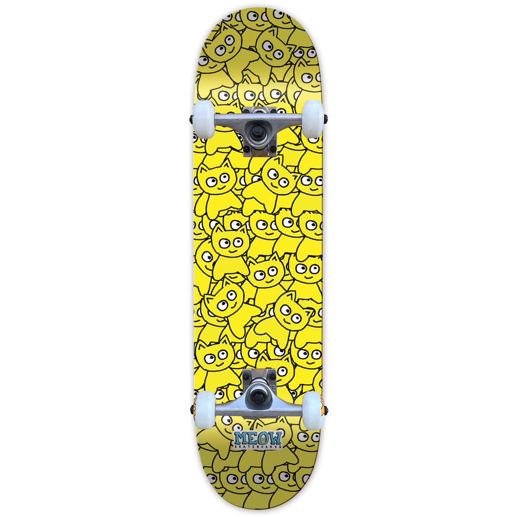 Meow Skateboard Complete Sticker Pile Soft Top Yellow 6.75" x 28.5"