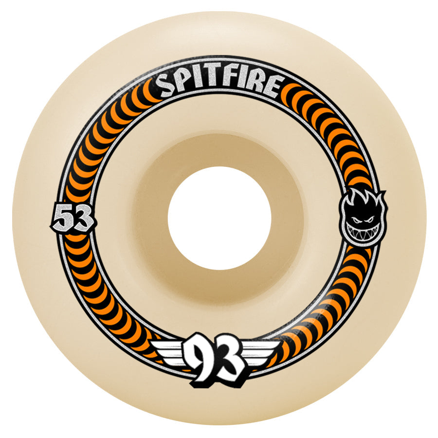Spitfire Skateboard Wheels 53mm F4 Soft Sliders 93A Classics Natural