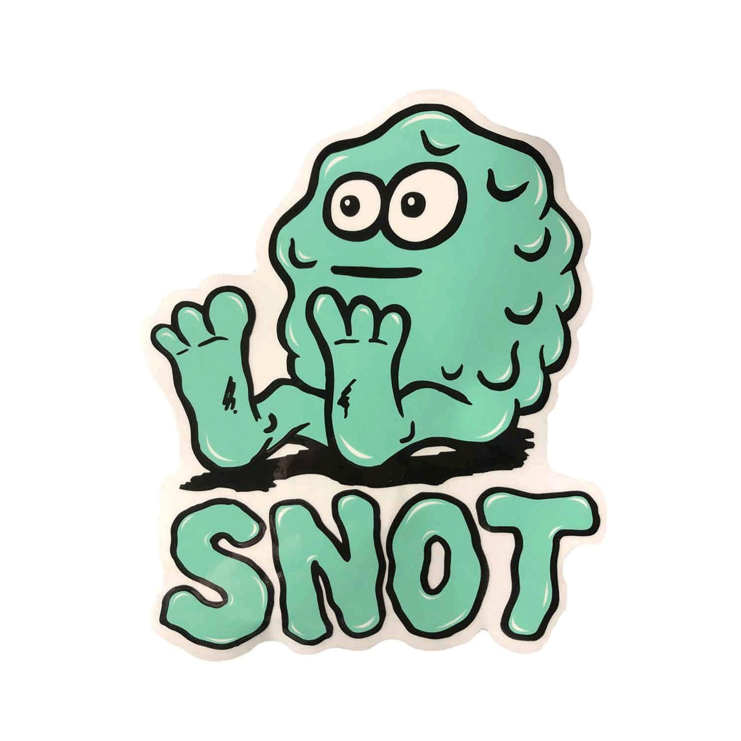 Snot Wheel Co. Skateboard Sticker Booger Logo 1.5" x 2"