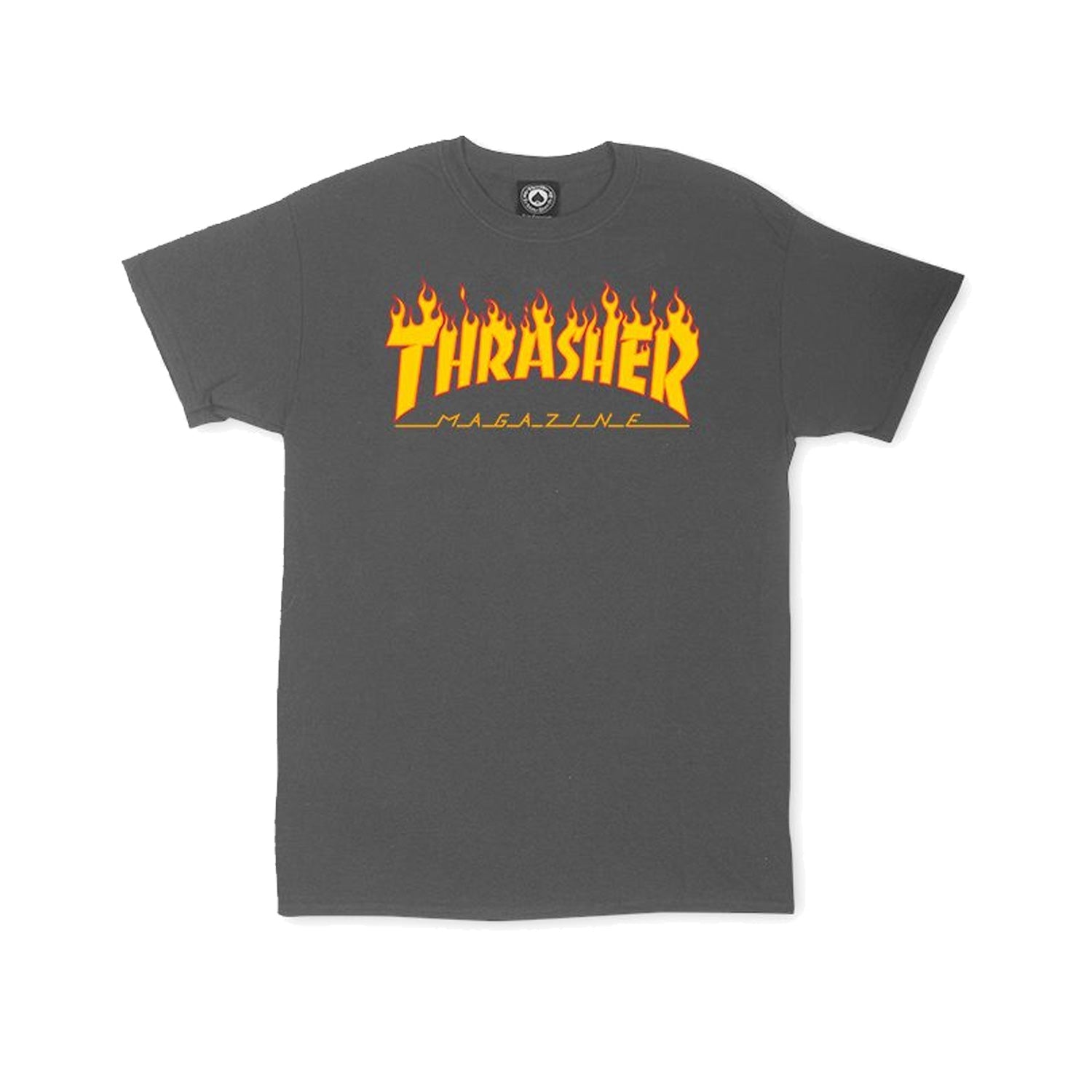 Thrasher Magazine Skateboard Shirt Flame Charcoal Grey