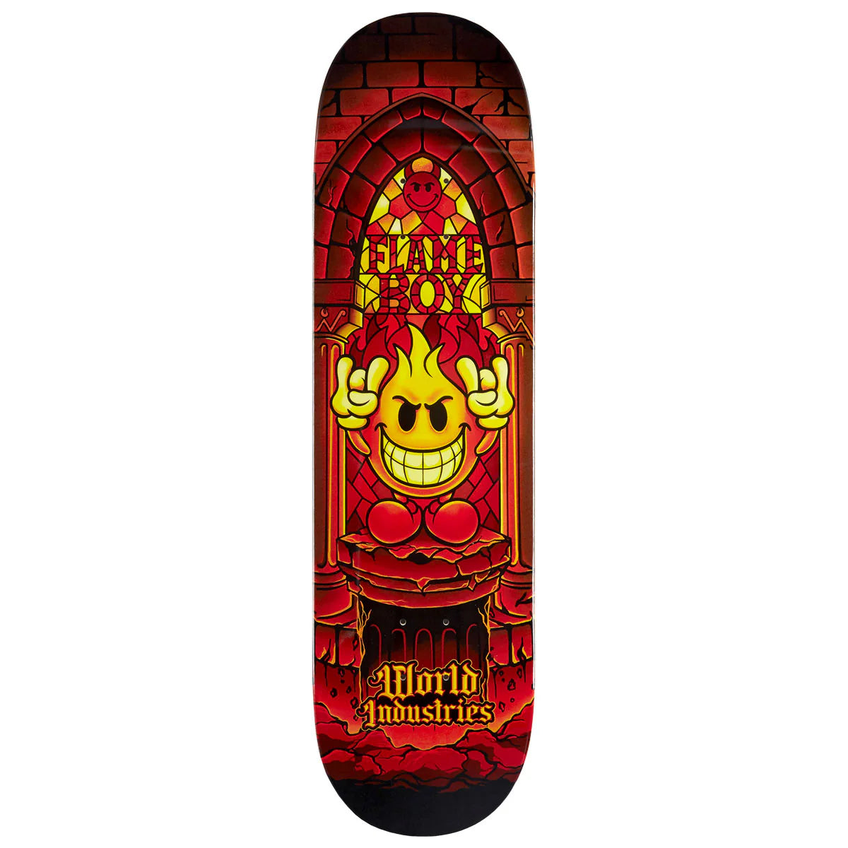 World Industries Skateboard Deck Flameboy Stained Glass 8.5" x 32.25"