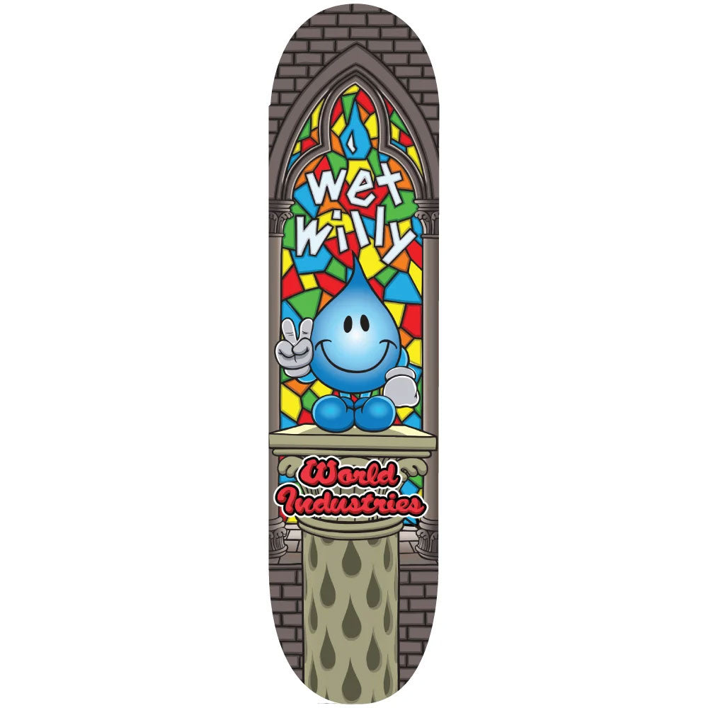 World Industries Skateboard Wet Willy Stained Glass 8.25" Krux, Spitfire, Indy Upgrade